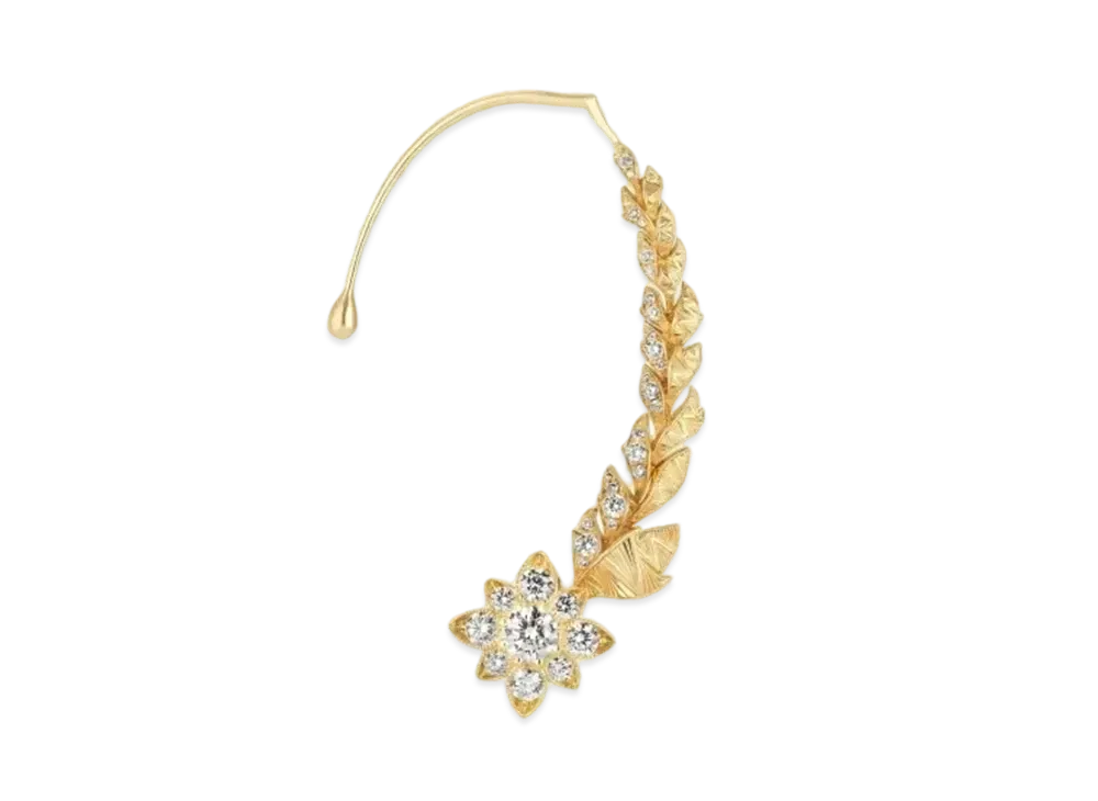 GUCCI Flora 18K Single Diamond Earrings "Gold"