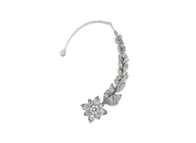 GUCCI Flora 18K Single Diamond Earrings "Platina"
