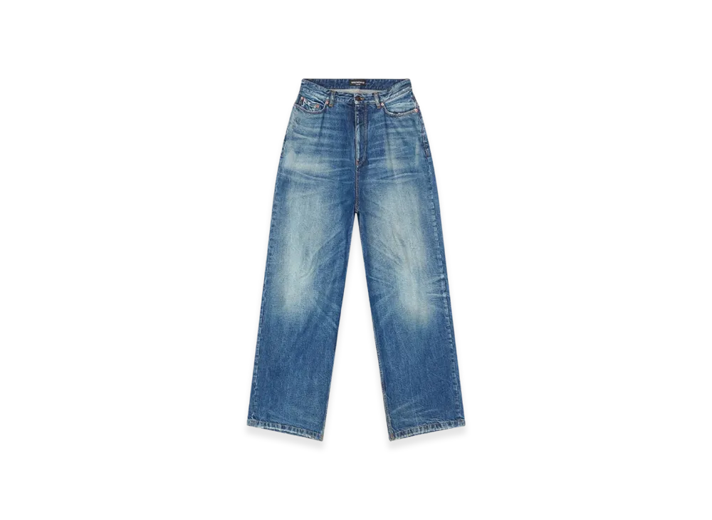BALENCIAGA Women's Vintage Denim Pull Up Pants "Blue"