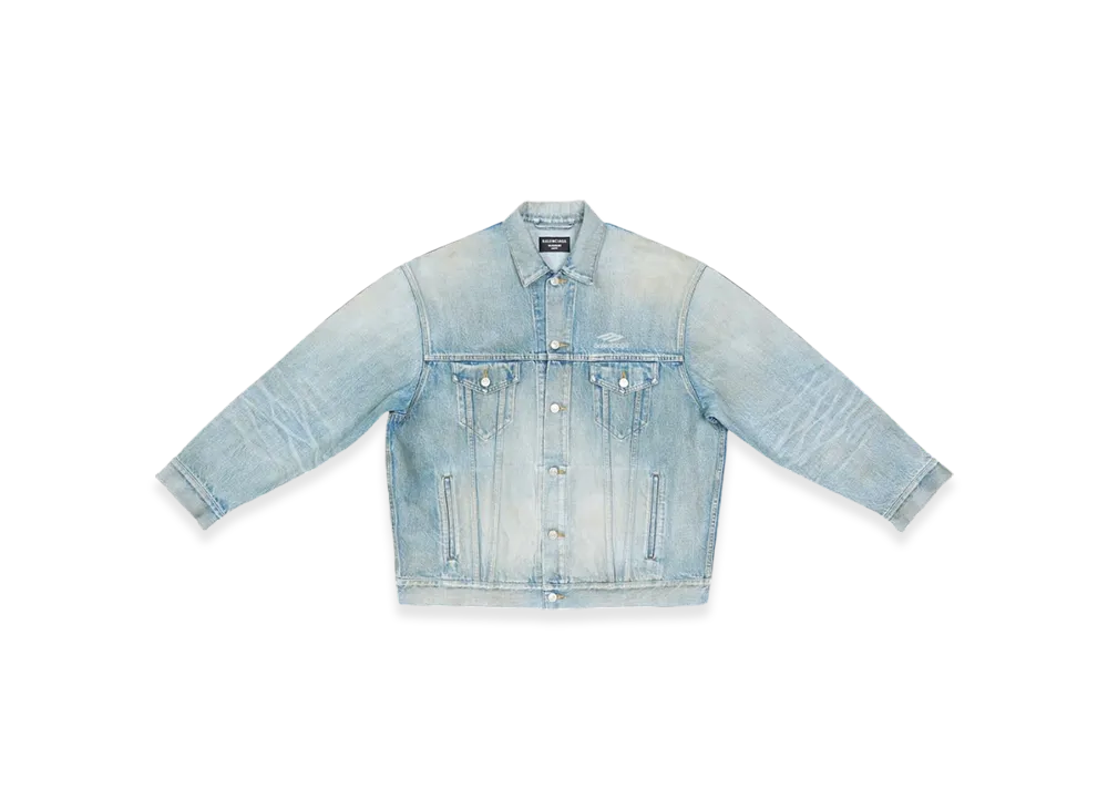 BALENCIAGA 3B Sports Large Fit Japanese Denim Jacket "Light Blue"