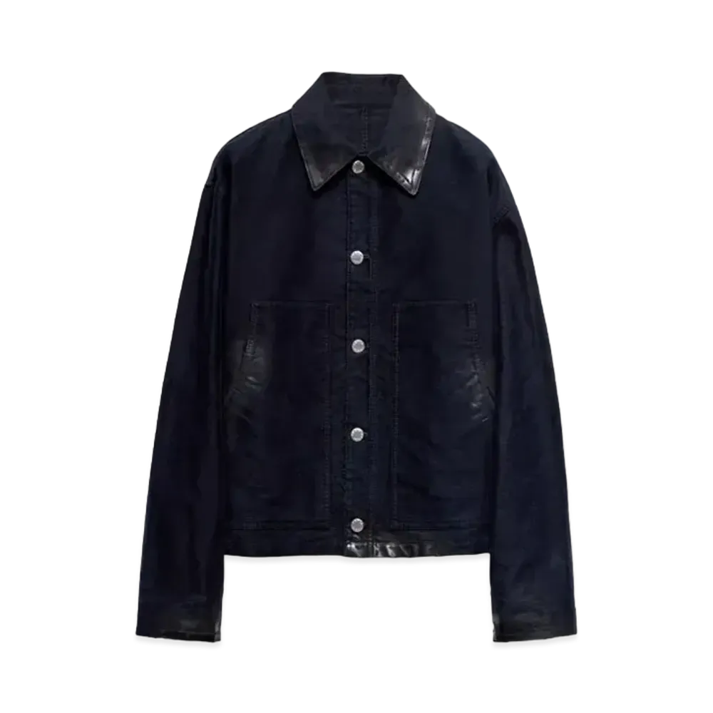 PRADA Men's Moleskin Blouson Jacket "Navy"