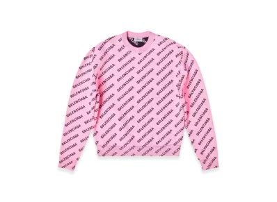 BALENCIAGA Women's Mini Allover Logo Sweater "Pink"