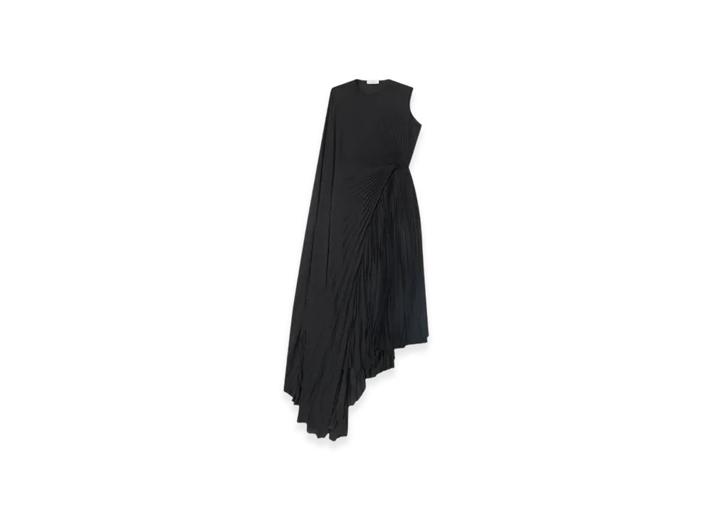 BALENCIAGA Women's Pleated Asymmetric Dress "Black"