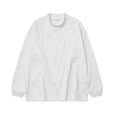 everyone L/S Mock Neck Basic T-Shirt "White"