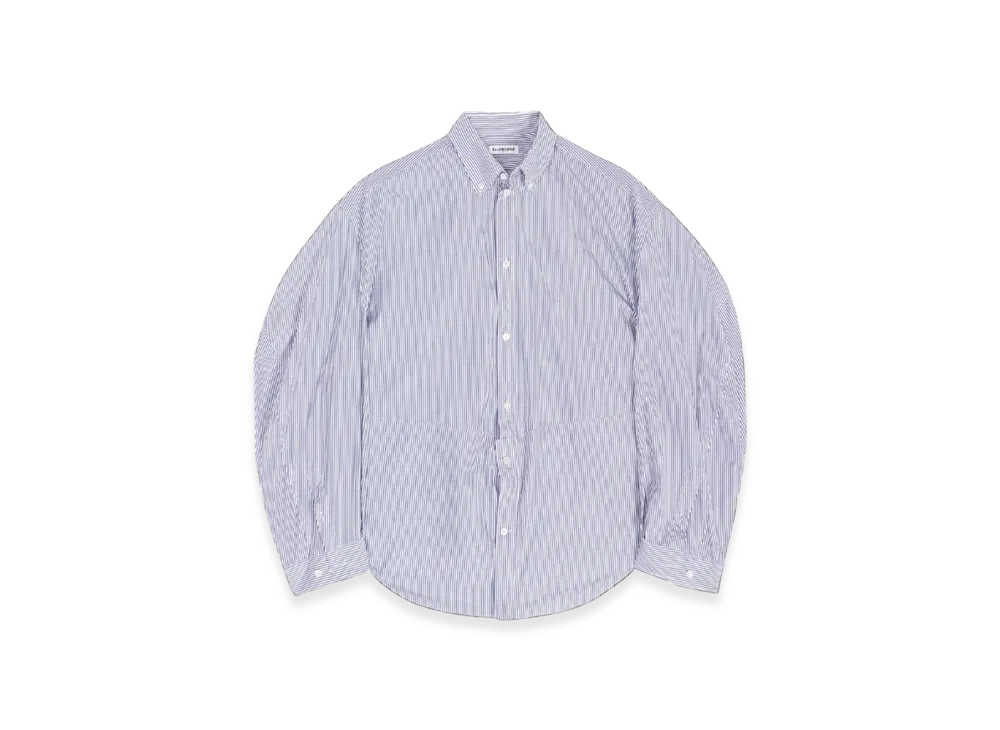 BALENCIAGA Women's Twisted Sleeve Shirt "White Blue"
