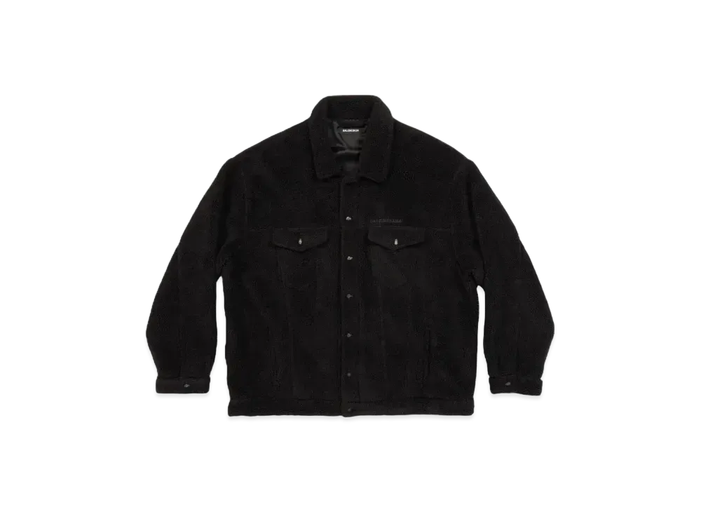 BALENCIAGA Men's Fleece Oversized Jacket "Black"
