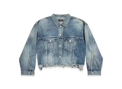 BALENCIAGA Women's Deconstructed Jacket "Light Blue"