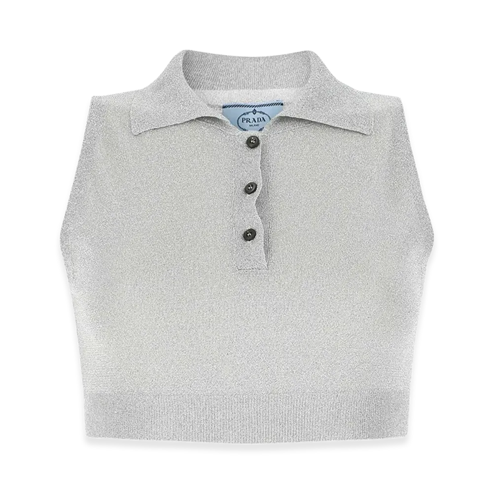 PRADA Women's Viscose Blend Top "Silver"