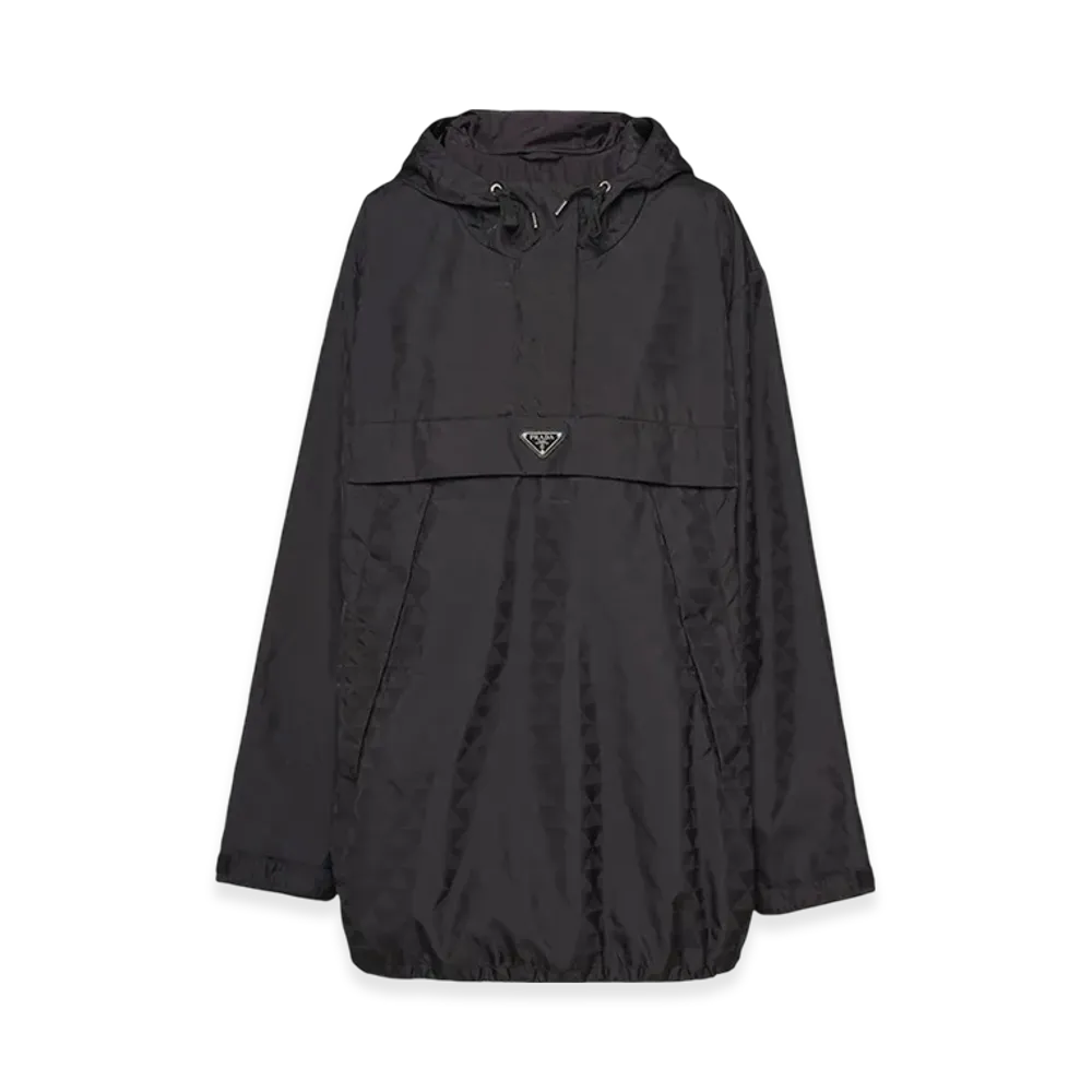 PRADA Women's Printed Re-Nylon Blouson Jacket "Black"