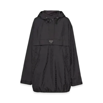 PRADA Women's Printed Re-Nylon Blouson Jacket "Black"