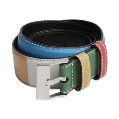 Bottega Veneta Watch Buckle Belt "Rainbow/White"