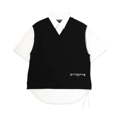 mastermind WORLD Boxy SS Collar Crewneck "Black"