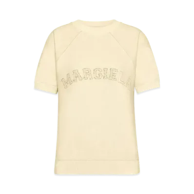 Maison Margiela Women's Short Sleeve Sweatshirt "Cream"