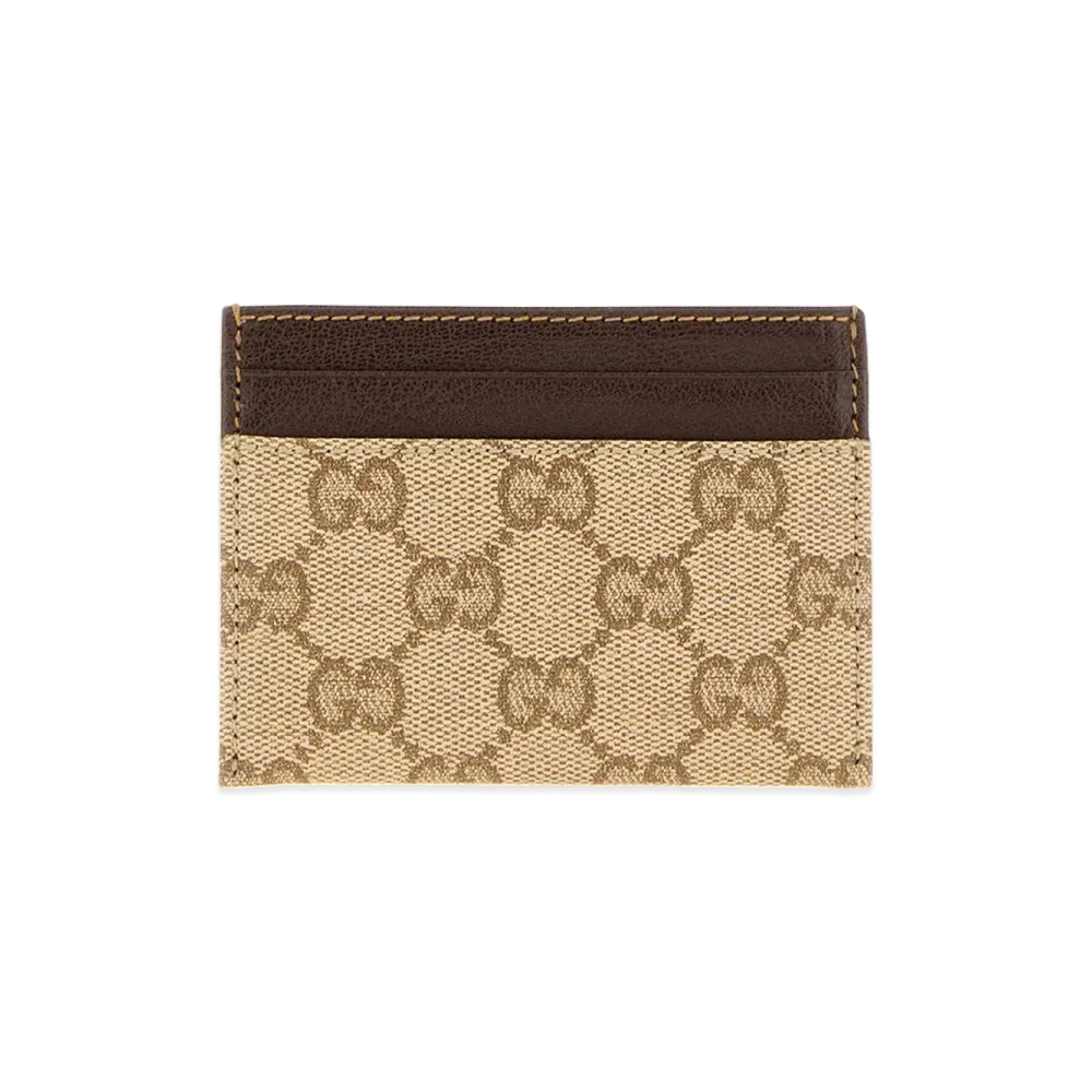 GUCCI GG Canvas Essence Classic Card Holder "Beige/Brown"