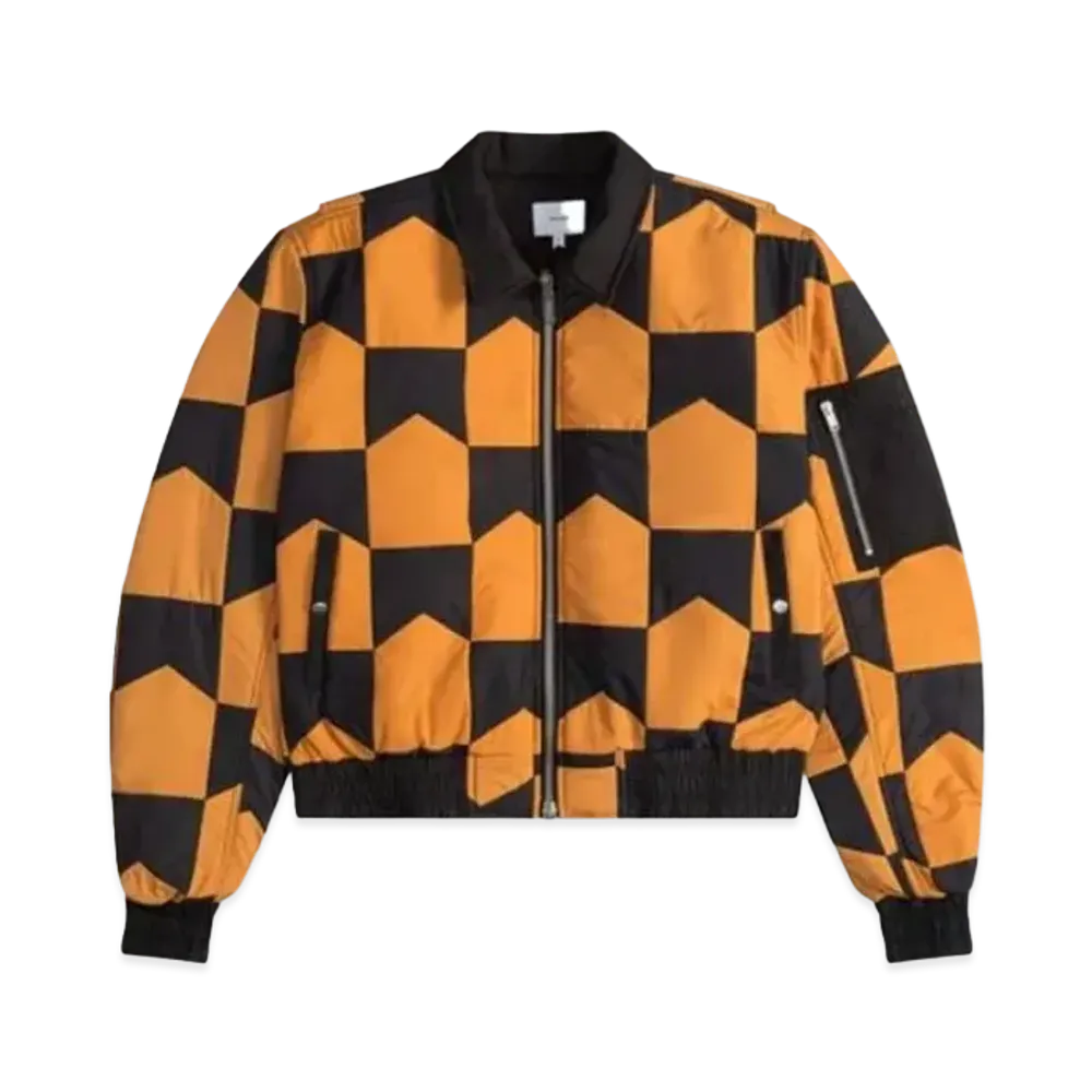 RHUDE Chevron Quilted Ma1 Jacket "Black Orange"
