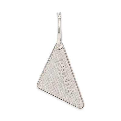 PRADA Crystal Logo Jewel Earring for Right Ear "Crystal"