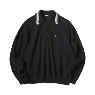 KAPITAL Pique Langle Color Retro Polo "Black"
