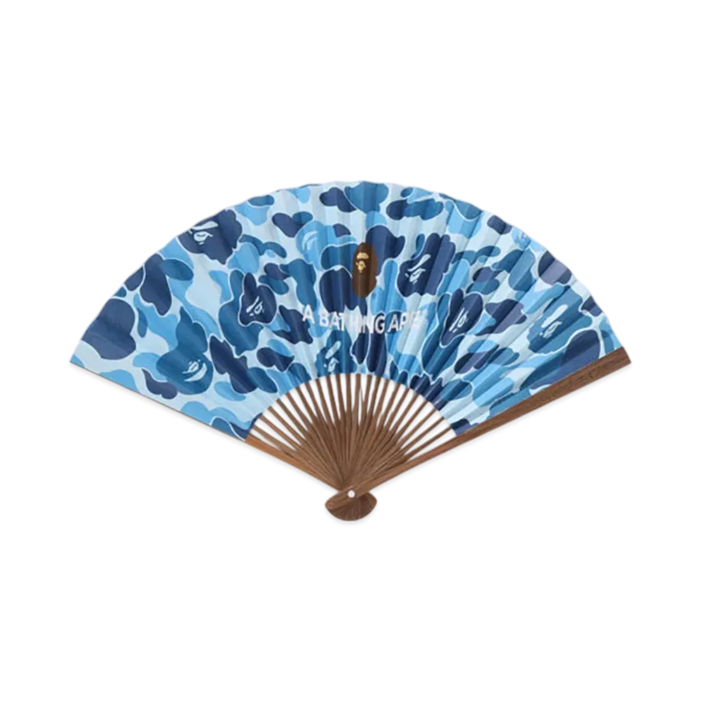 A BATHING APE ABC Japanese Folding Fan "Blue"