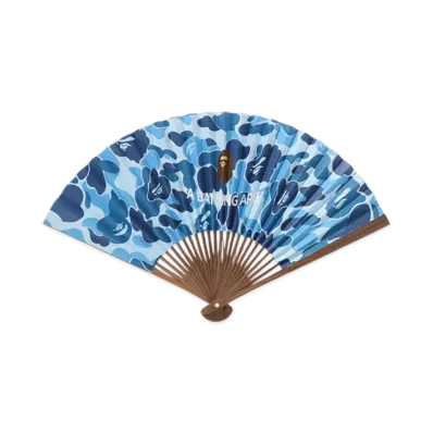 A BATHING APE ABC Japanese Folding Fan "Blue"