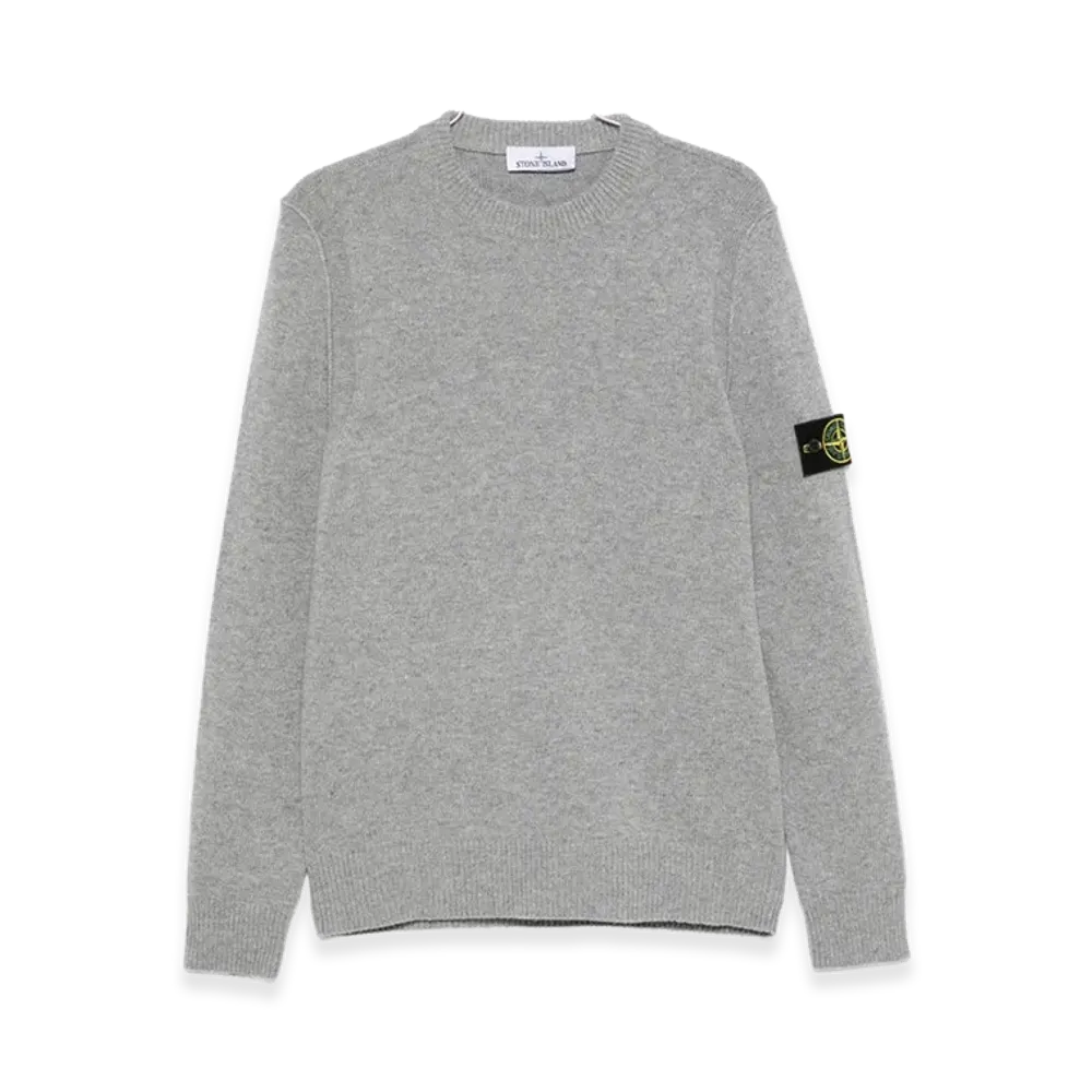 Stone Island Crew-Neck Sweater With Logo "Grey"