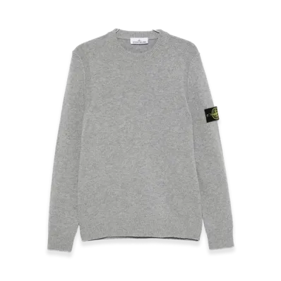 Stone Island Crew-Neck Sweater With Logo "Grey"