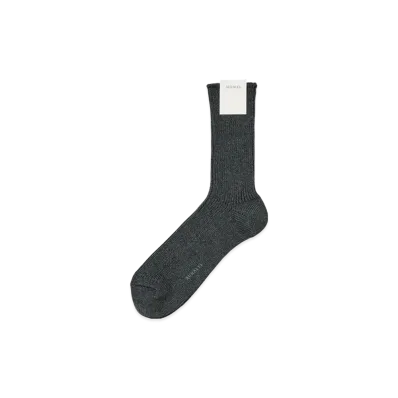 AURALEE Cotton Cashmere Low Gauge Socks "Top Charcoal"