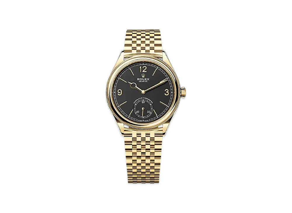 ROLEX 1908 39mm 18 ct Yellow Gold Polished 52508 "Intense Black"