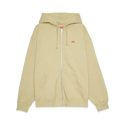 Supreme Small Box Zip Up Hooded Sweatshirt "Dark Tan"