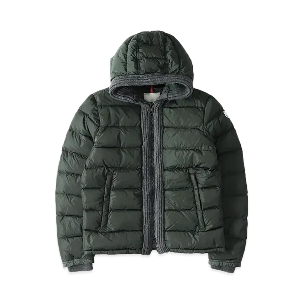 MONCLER Canut Knit Combi Nylon Down Jacket "Green"