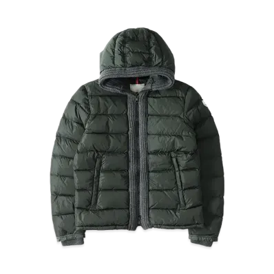 MONCLER Canut Knit Combi Nylon Down Jacket "Green"