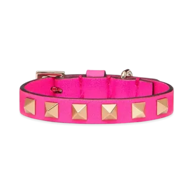 Valentino Rockstud Pet Collar 12mm "Fuchsia"