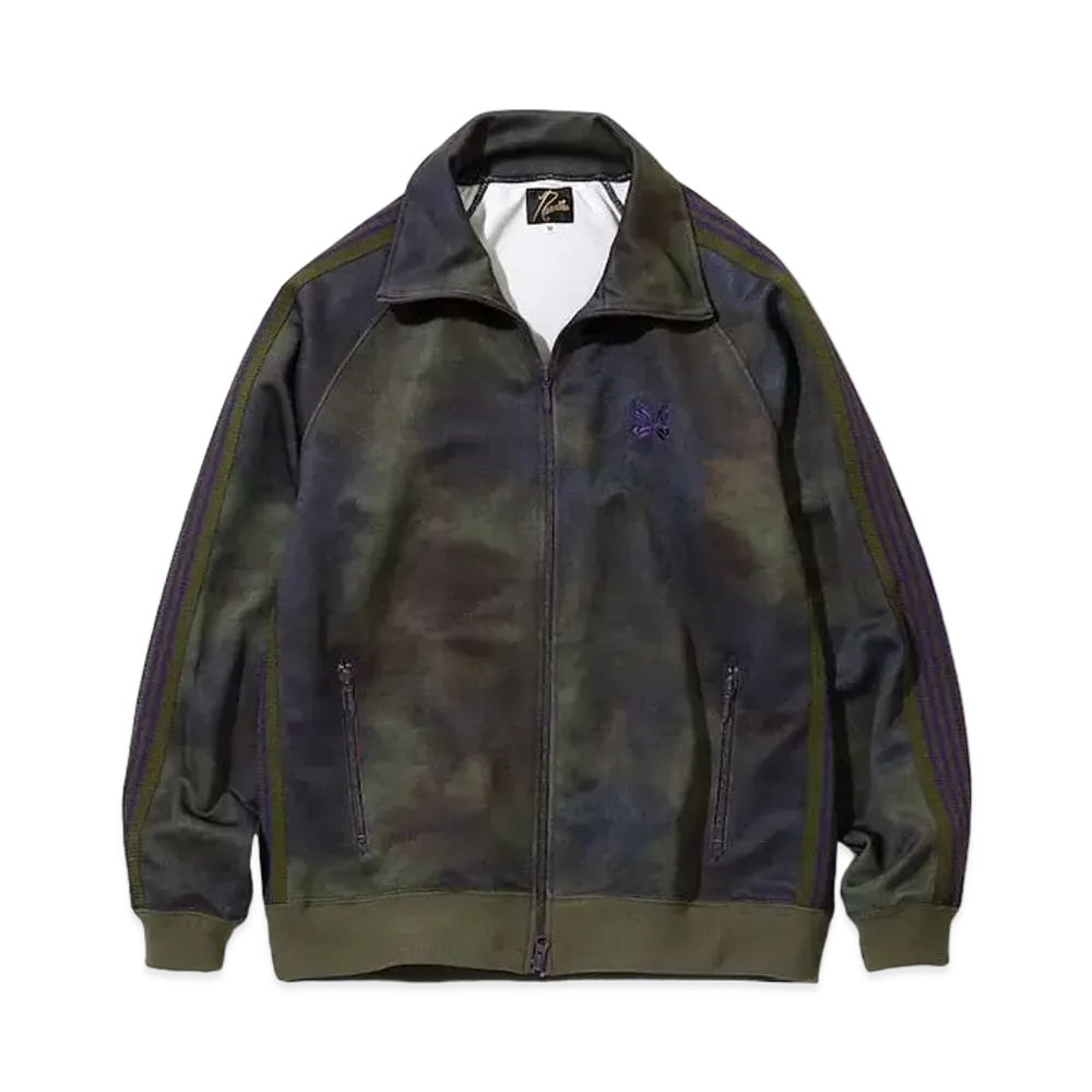Needles TRACK JACKET - POLY SMOOTH / UNEVEN-DYE PRINTED "Egg Plant"
