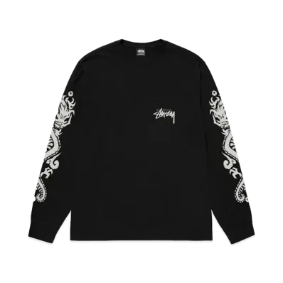 Stussy Dragons LS Tee Pigment Dyed "Black"