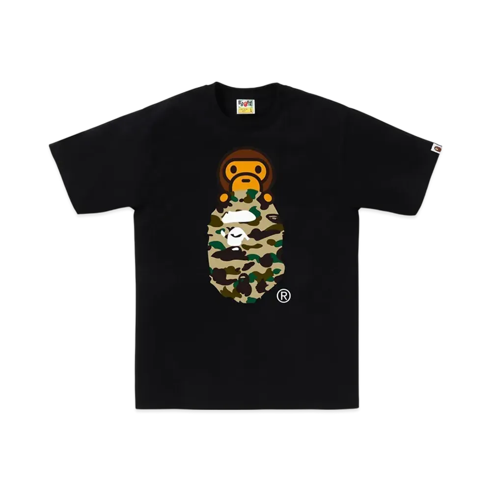 A BATHING APE 1ST Camo Milo On Ape Head Tee "Black/Yellow"