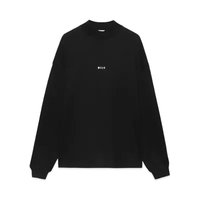 MSGM Jersey Sweatshirt With Mirror Print "Black"