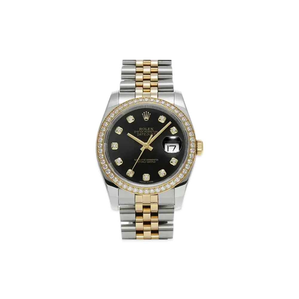 ROLEX Datejust 10P Diamonds "Black/Stainless Steel/Yellow Gold"