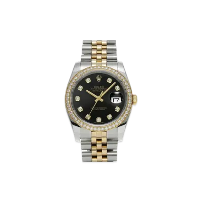 ROLEX Datejust 10P Diamonds "Black/Stainless Steel/Yellow Gold"