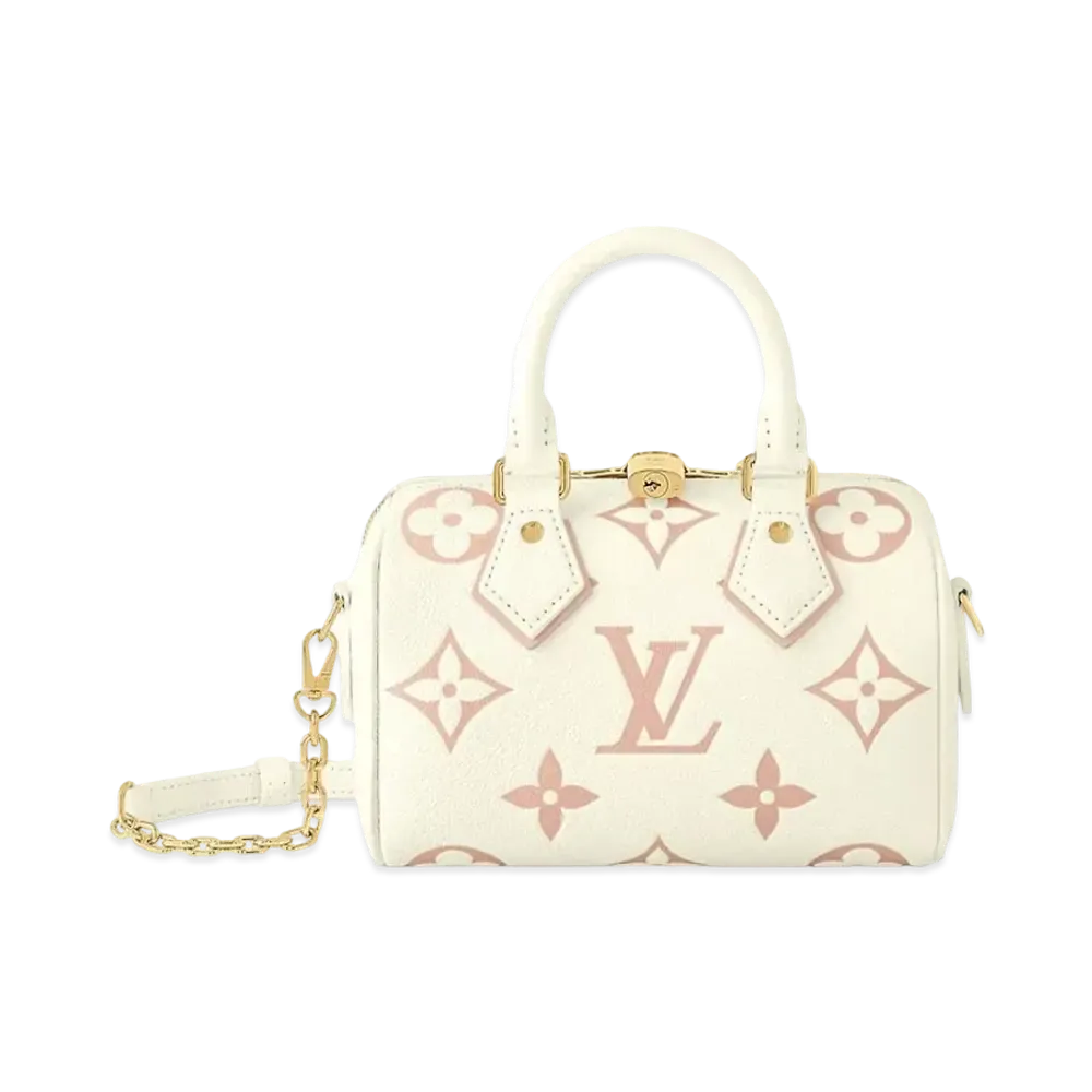 Louis Vuitton Speedy Bandouliere 20 Bicolor Monogram Empreinte Leather "Latte White/Chamallow Pink"