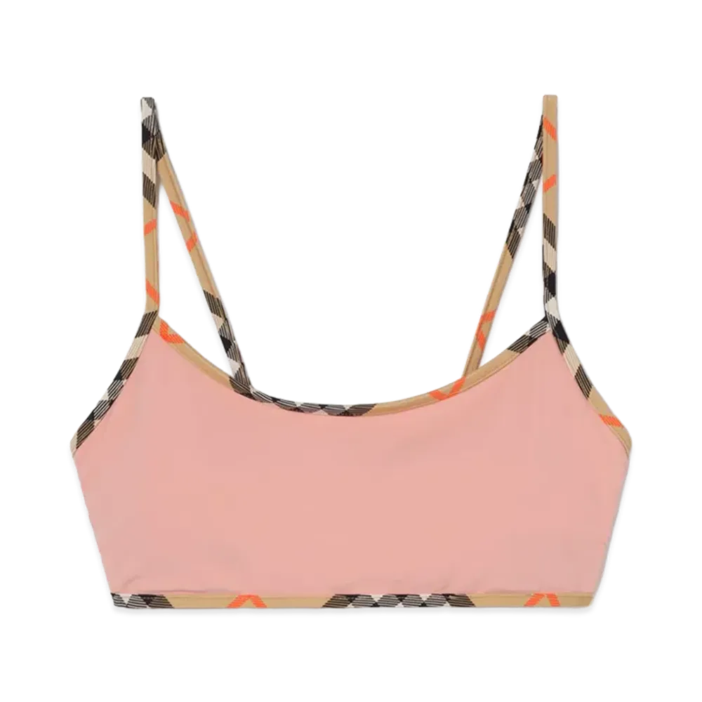 Burberry Women's Check Trim Bikini Top "Begonia Pink"