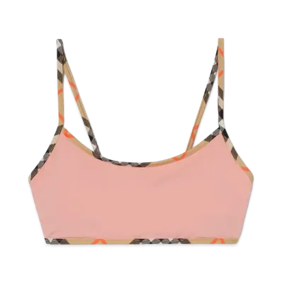 Burberry Women's Check Trim Bikini Top "Begonia Pink"