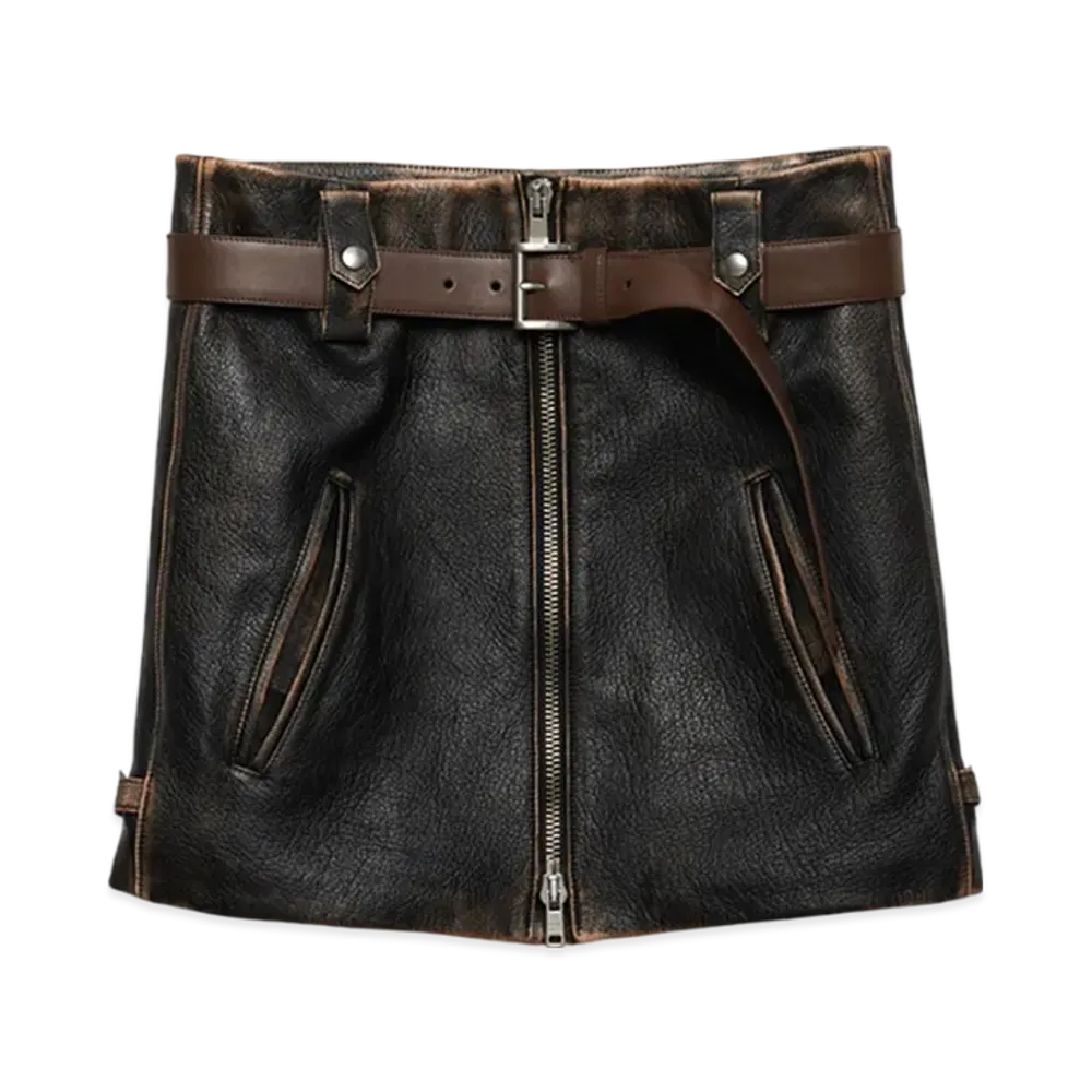 PRADA Women's Leather Miniskirt "Black"