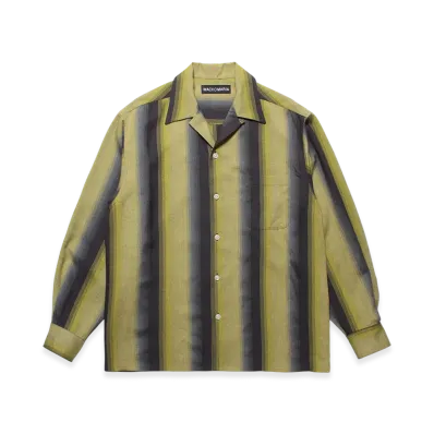 WACKO MARIA Ombre Stripe Open Collar Shirt "Yellow"