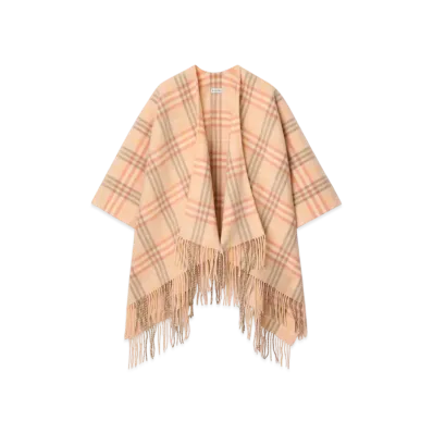 Burberry Check Wool Cashmere Cape "Teacup"