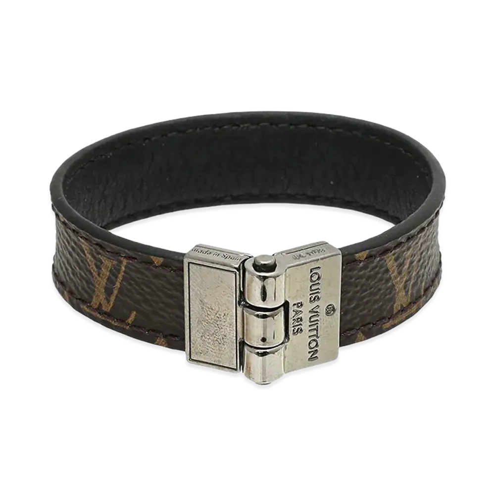 Louis Vuitton Monogram Brass Hinge Bracelet "Brown"