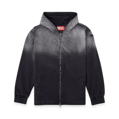 Diesel J-Ade Faded Hooded Harrington Jacket "Black"