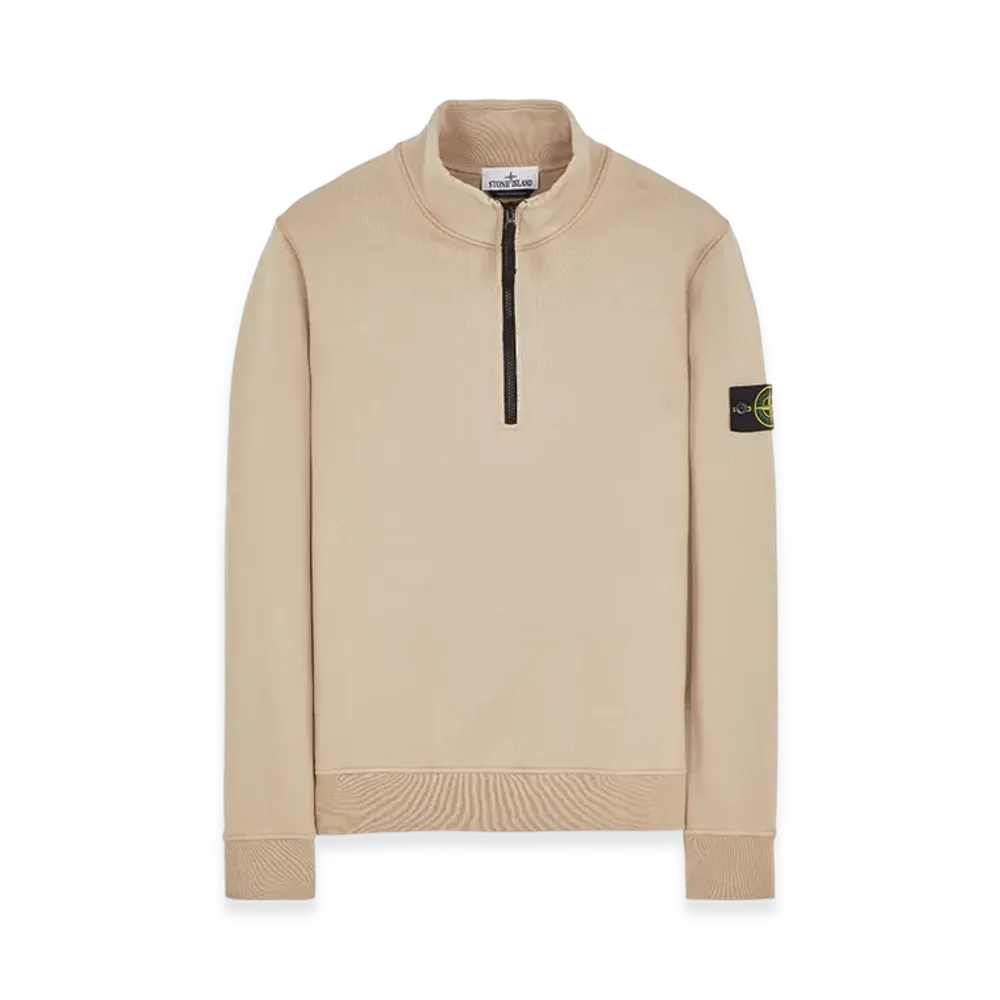 Stone Island 61951 Cotton Fleece Garment Dyed Half Zip Sweatshirt - 23SS "Dove Grey"