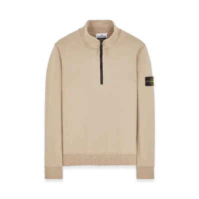 Stone Island 61951 Cotton Fleece Garment Dyed Half Zip Sweatshirt - 23SS "Dove Grey"