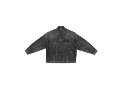 BALENCIAGA Women's Large Fit Jacket With Rhinestones "Black"