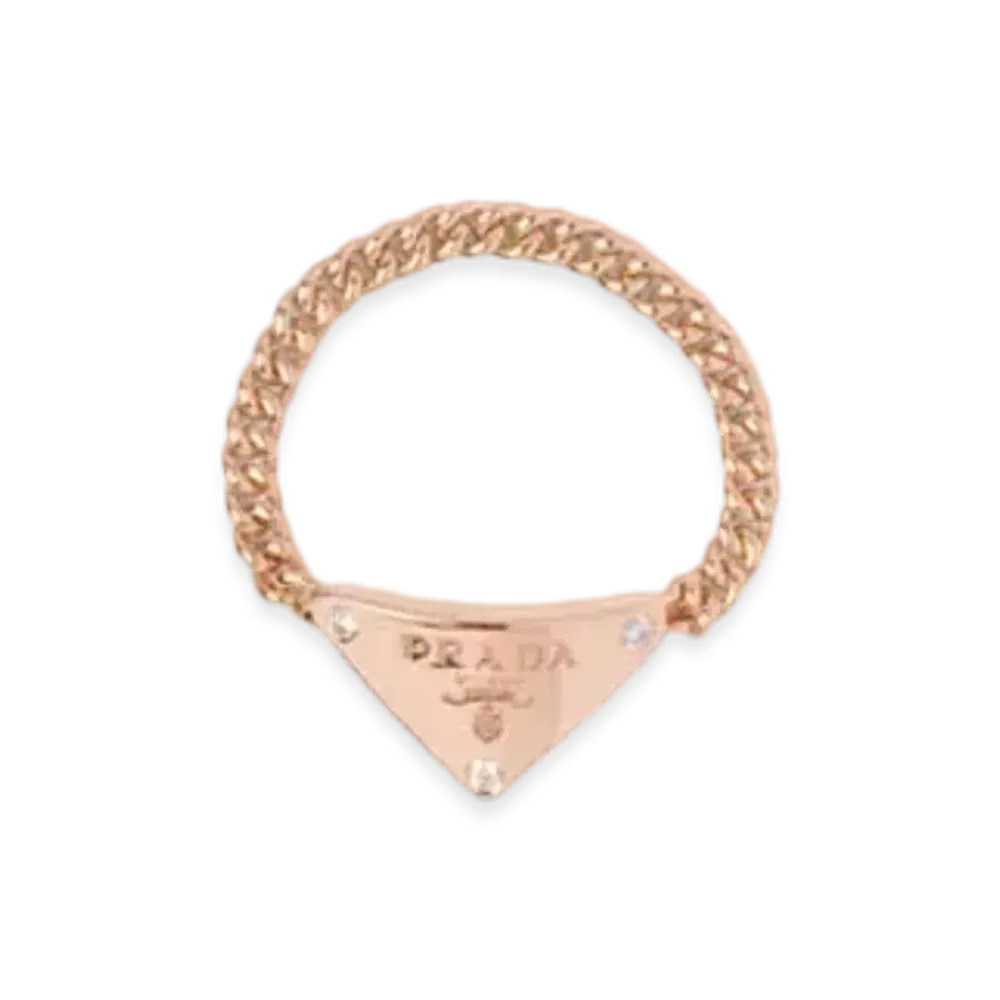 PRADA Eternal Gold Chain Ring in Pink Gold with Diamonds