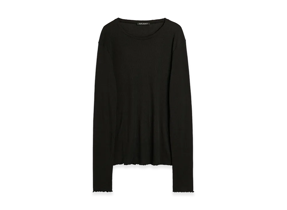 OUR LEGACY Elongated Longsleeve "Charred Shade Ripple Rib"